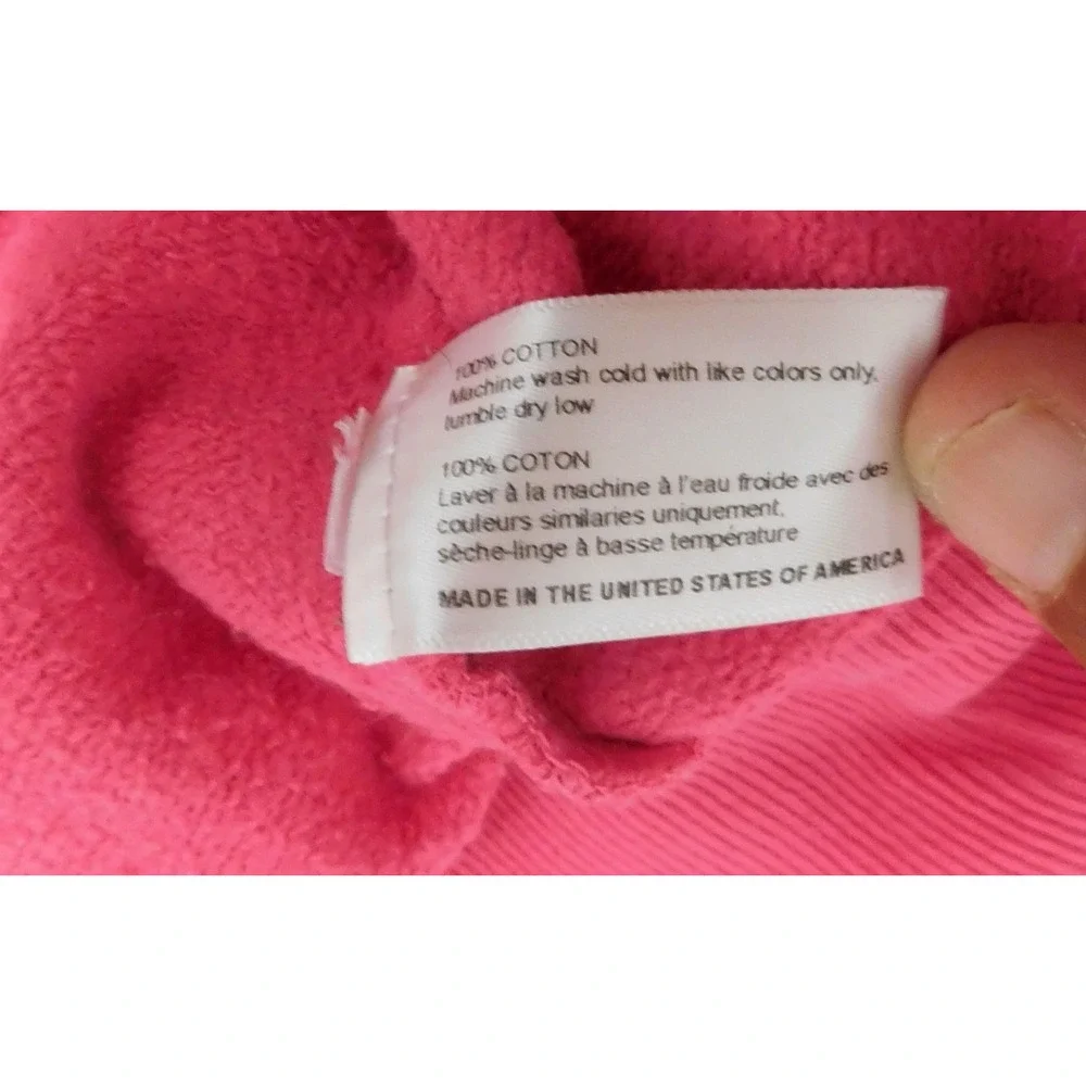Frankie's Bikini‎ Pink Sweatsuit Pants Hoodie sweatshirt 100% Cotton sz S